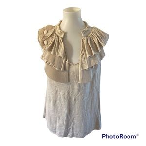 Anthropologie Ric Rac Cream Blouse ( L)